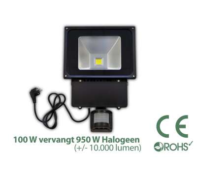 Led Bouwlamp 100 watt met beweginssensor