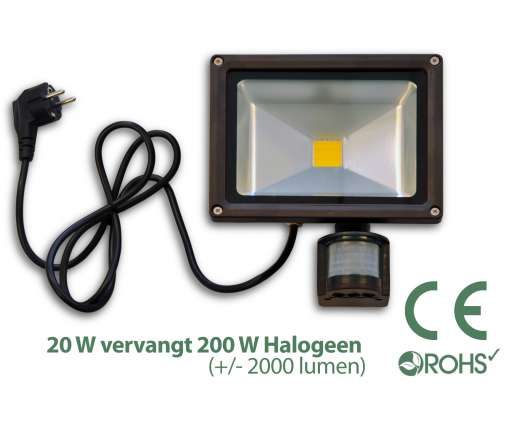 Led Bouwlamp met bewegingssensor 20 watt