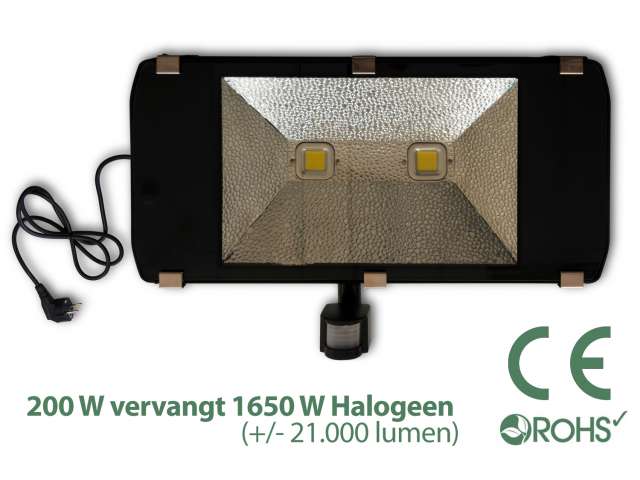 Riskeren compromis overtuigen Led Bouwlamp 200 watt met bewegingssensor - Light by leds