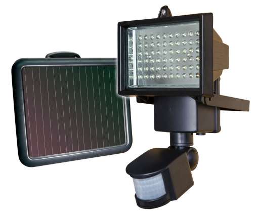 Led Bouwlamp met solar paneel en sensor en accu